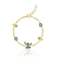 thumbnail image 1 of Disney Womens Stitch Bracelet with Station Pendants 6.5" + 1" - Gold Plated Stitch Jewelry Officially Licensed, 1 of 4
