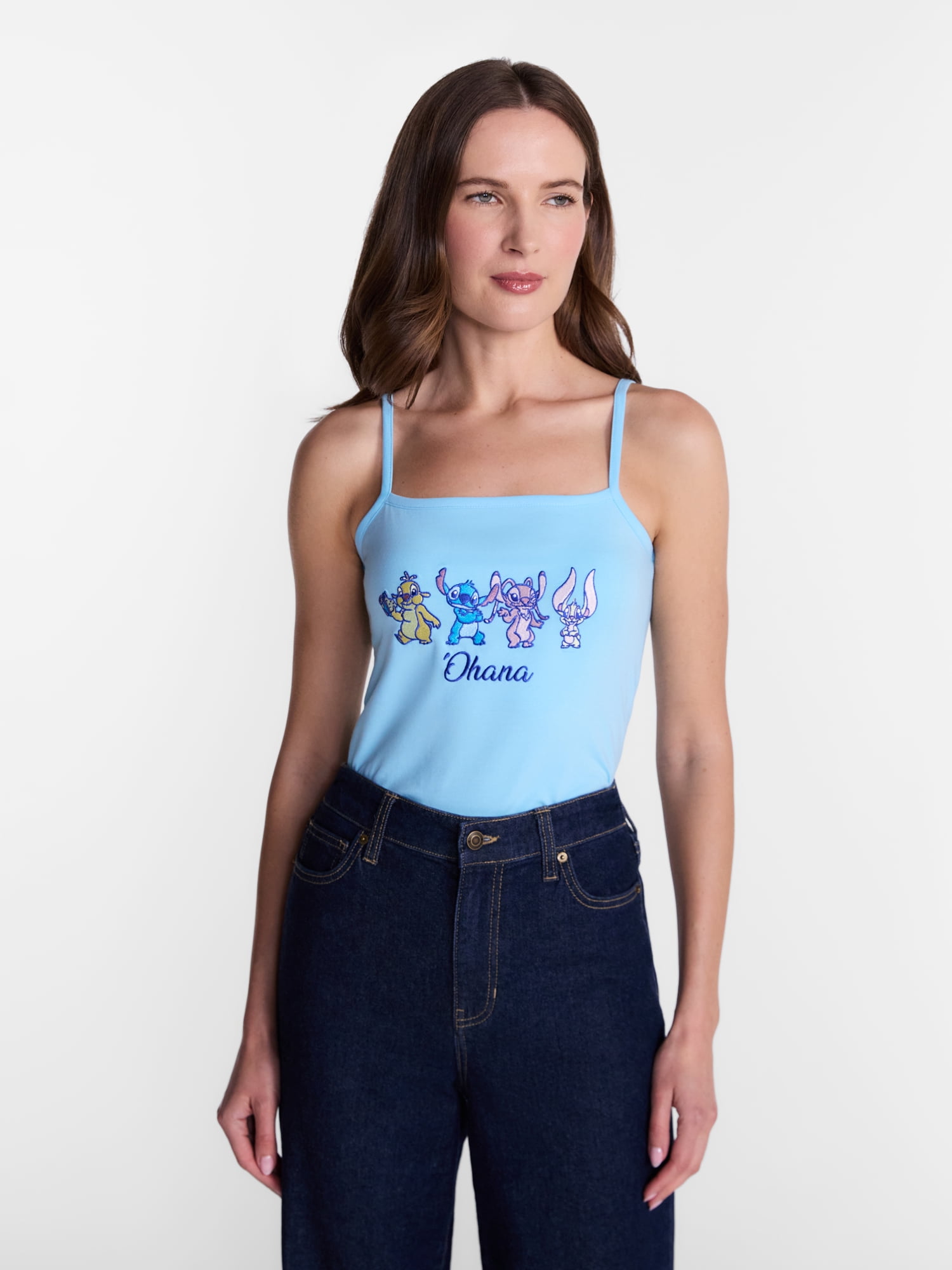 Disney Women's Stitch Embroidered Tank Top, Sizes XXS-XXL