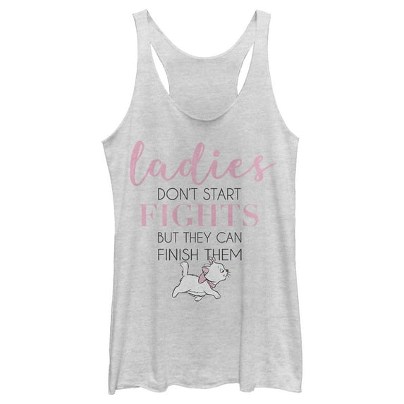 Disney Womens The Aristocats Ladies Stack Two Tri-Blend Racerback Layering Tank Medium White Heather