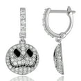 thumbnail image 1 of Disney Womens The Nightmare Before Christmas Sterling Silver and Cubic Zirconia Jack Skellington Dome Dangle Earrings, 1 of 6