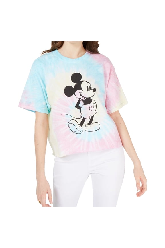 Womens Tie Dyed Graphic T-Shirt, Blue, Juniors, X-Large