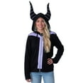 thumbnail image 1 of Disney Womens' Villains Maleficent 3D Horns Costume Full-Zip Hoodie, 1 of 6