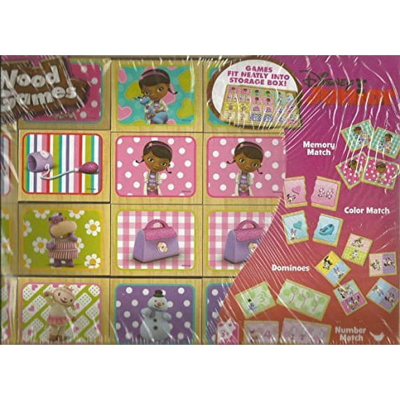 Disney Wood Puzzle 4 Pack with Wood Staorage Box