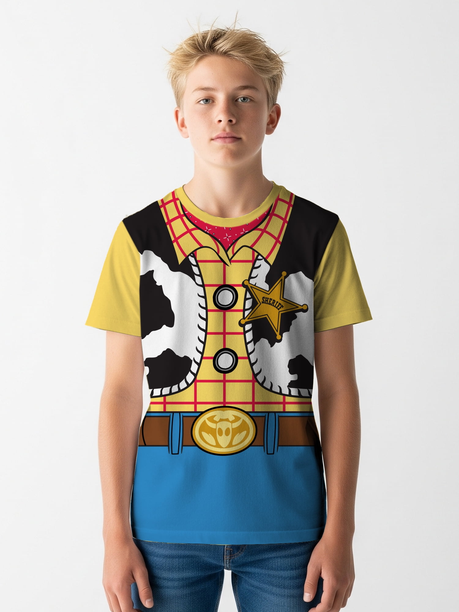 Toy Story Woody Boys Short Sleeve Graphic Costume T-Shirt, Sizes
