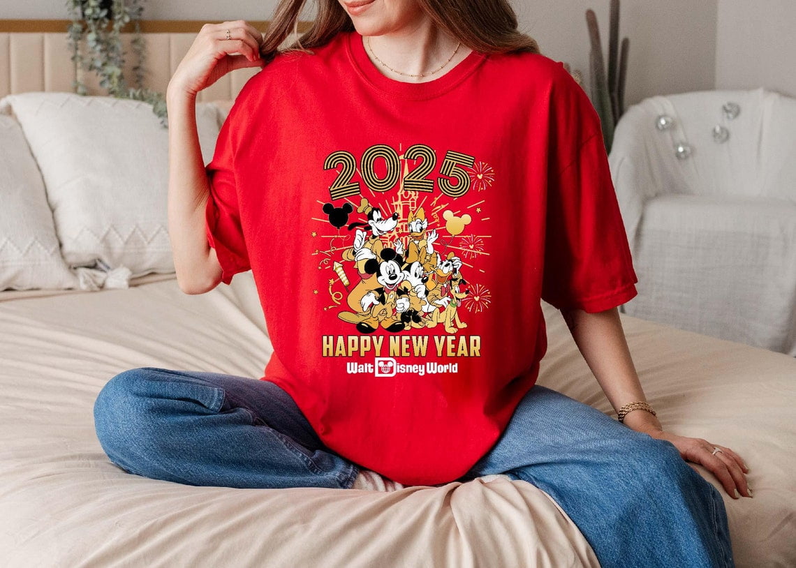 Disney World 2025 Happy New Year Shirt, Mickey And Friends Family