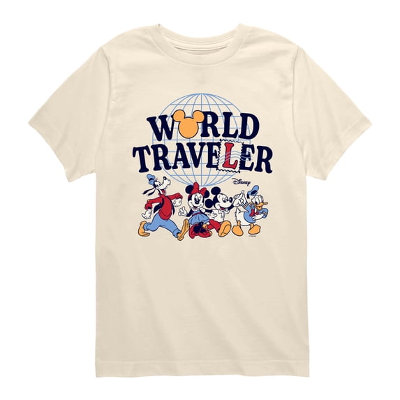 Disney - World Traveler - Youth Boys Short Sleeve Graphic T-Shirt
