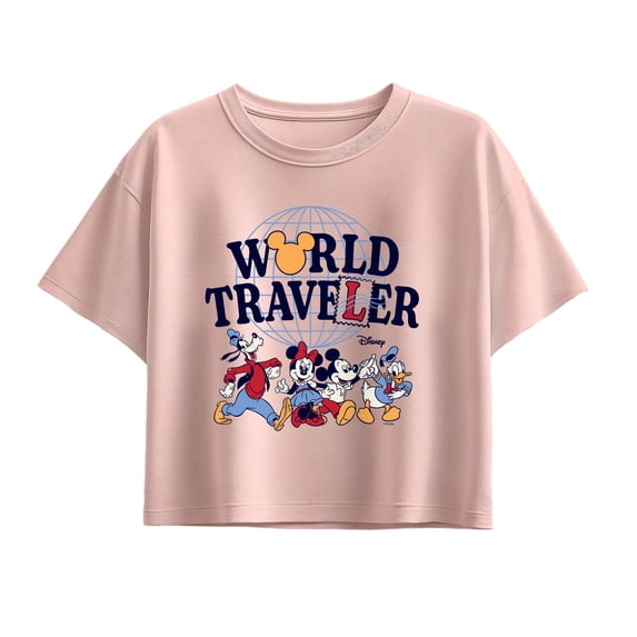 Disney - World Traveler - Youth Girls Boxy T-Shirt