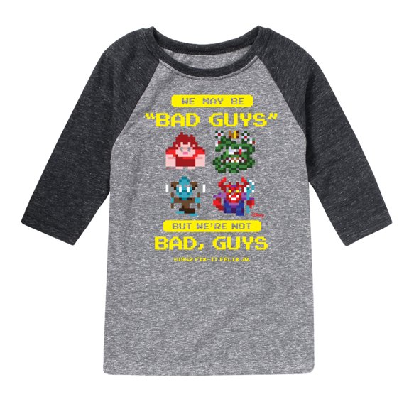 Disney Wreck It Ralph - Bad Guys But Not Bad, Guys - Toddler & Youth Raglan Graphic T-Shirt
