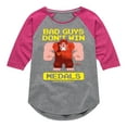 thumbnail image 1 of Disney Wreck It Ralph - Bad Guys Don't Win Medals - Toddler & Youth Girls Raglan Graphic T-Shirt, 1 of 4