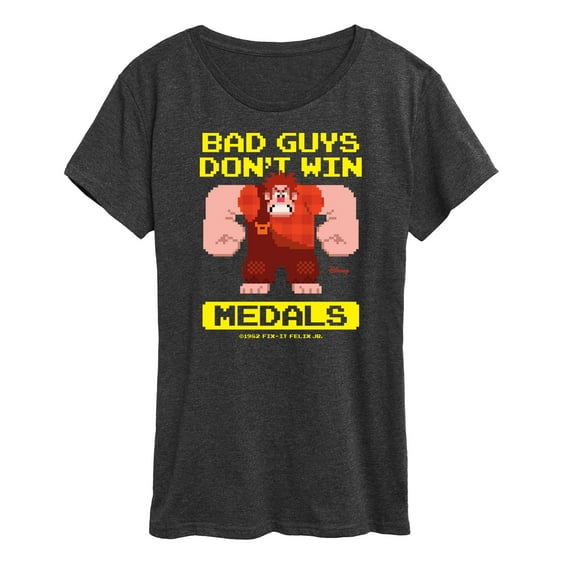 Disney Wreck It Ralph - Bad Guys Don’t Win Medals - Women's Short Sleeve Graphic T-Shirt