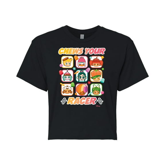 Disney Wreck It Ralph - Chews Your Racer - Juniors Cropped Cotton Blend T-Shirt