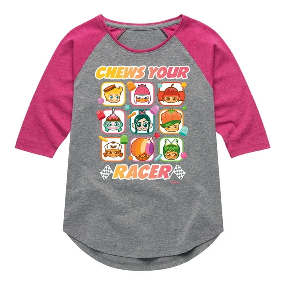 Disney Wreck It Ralph - Chews Your Racer - Toddler & Youth Girls Raglan Graphic T-Shirt