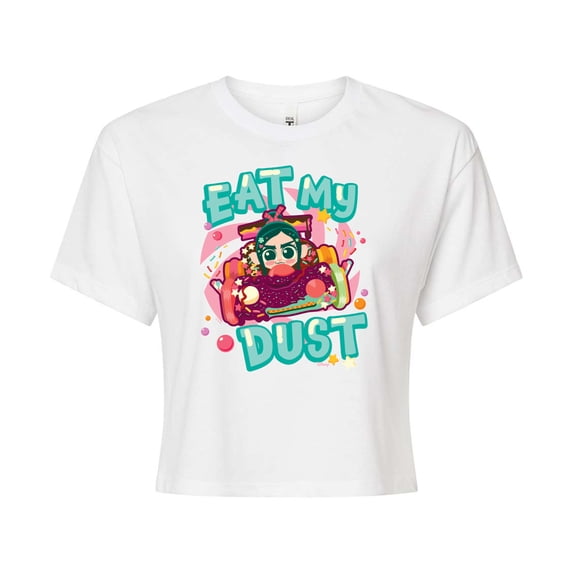 Disney Wreck It Ralph - Eat My Dust Vanelloppe - Juniors Cropped Cotton Blend T-Shirt