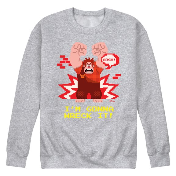 Disney Wreck It Ralph - I'm Gonna Wreck It - Men's Crew Neck Fleece Pullover