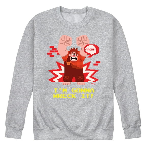 Disney Wreck It Ralph - I'm Gonna Wreck It - Men's Crew Neck Fleece Pullover