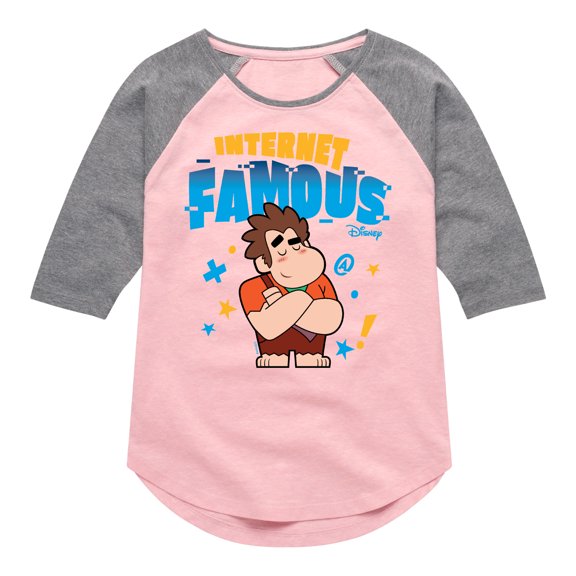 Disney Wreck It Ralph - Internet Famous - Toddler & Youth Girls Raglan Graphic T-Shirt