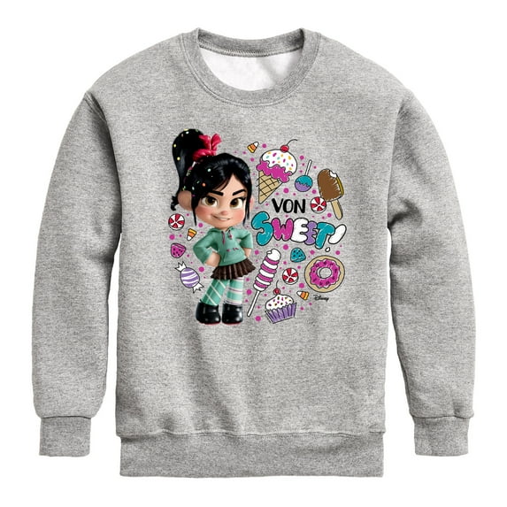 Disney Wreck It Ralph - Life Size Von Sweet - Toddler & Youth Crewneck Fleece Sweatshirt