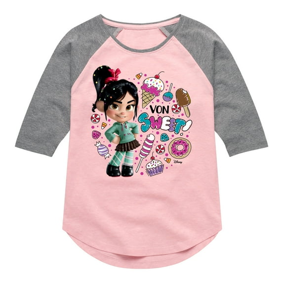 Disney Wreck It Ralph - Life Size Von Sweet - Toddler & Youth Girls Raglan Graphic T-Shirt