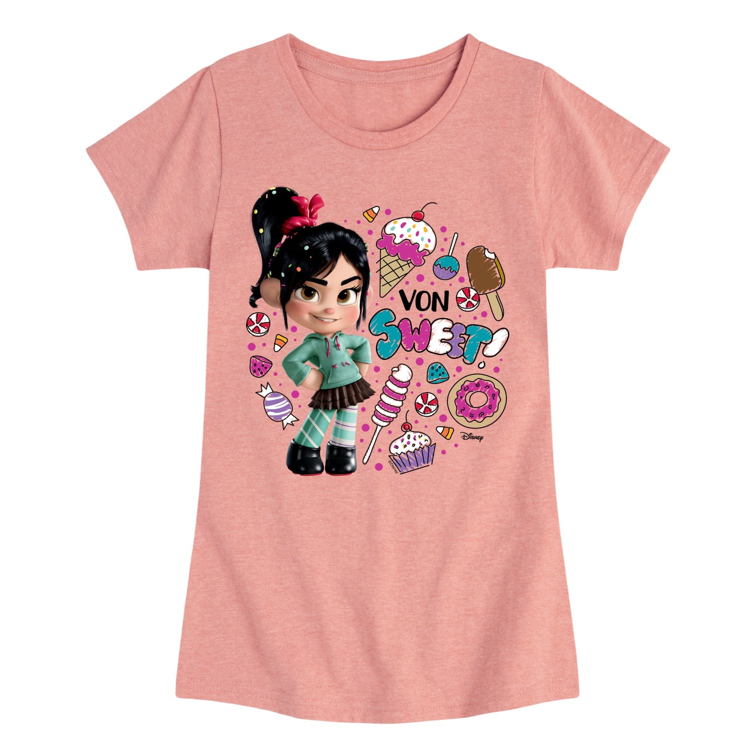 Disney Wreck It Ralph Life Size Von Sweet Toddler Youth Girls Short Sleeve Graphic T Shirt Walmart