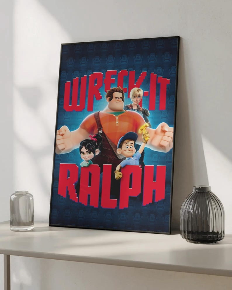 Disney Wreck It Ralph Movie Artwork Poster Animated Character ...