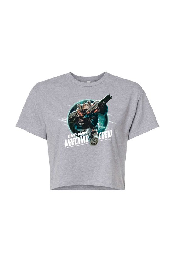 Wreck It Ralph - One Man Wrecking Crew - Juniors Cropped Cotton Blend T-Shirt