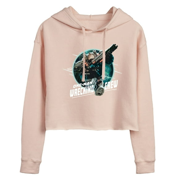 Disney Wreck It Ralph - One Man Wrecking Crew - Juniors Cropped Pullover Hoodie