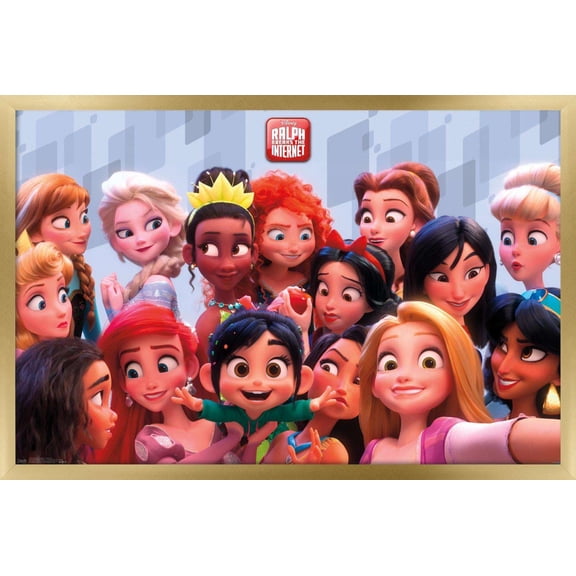 Disney Wreck It Ralph: Ralph Breaks The Internet - Princess Wall Poster, 14.725" x 22.375", Framed