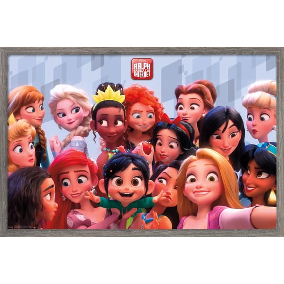Disney Wreck It Ralph: Ralph Breaks The Internet - Princess Wall Poster, 14.725" x 22.375", Framed