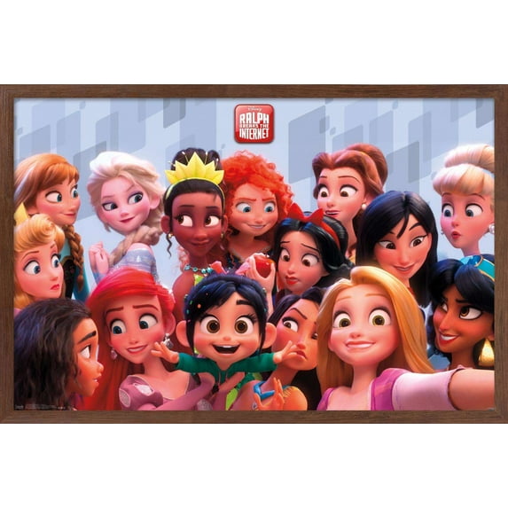 Disney Wreck It Ralph: Ralph Breaks The Internet - Princess Wall Poster, 14.725" x 22.375", Framed