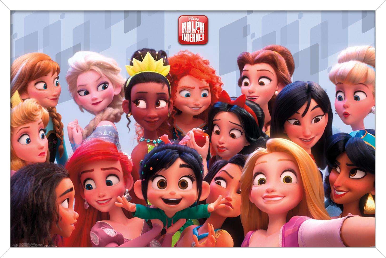 Disney Wreck It Ralph: Ralph Breaks The Internet - Princess Wall Poster, 14.725" x 22.375", Framed