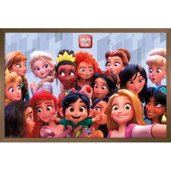 Disney Wreck It Ralph: Ralph Breaks The Internet - Princess Wall Poster, 22.375" x 34", Framed