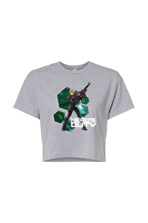 Wreck It Ralph - Sergeant Tammy Hero's Duty - Juniors Cropped Cotton Blend T-Shirt