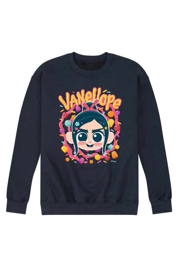 Wreck It Ralph - Vanellope & Candy - Men's Crew Neck Fleece Pullover