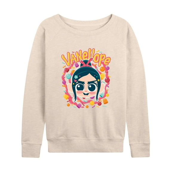 Disney Wreck It Ralph - Vanellope & Candy - Women's Lightweight French Terry Long Sleeve Shirt