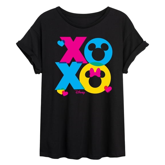 Disney - XOXO Stacked - Juniors Oversized Graphic T-Shirt