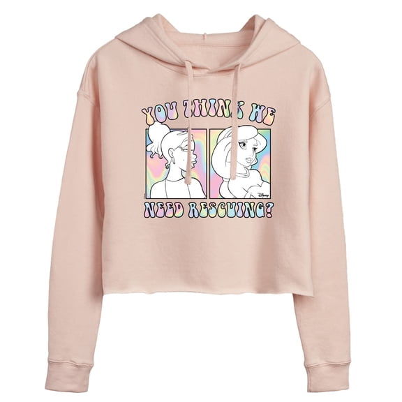 Disney - You Think We Need Rescuing - Juniors Cropped Pullover Hoodie