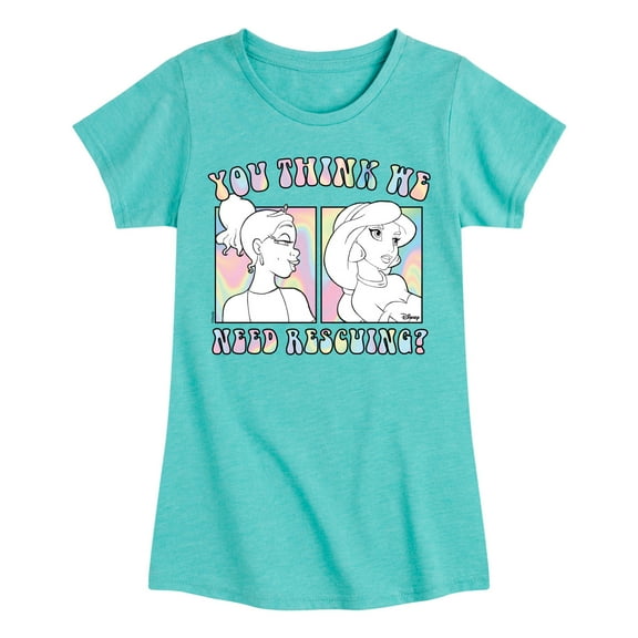 Disney - You Think We Need Rescuing - Toddler & Youth Girls Short Sleeve Graphic T-Shirt