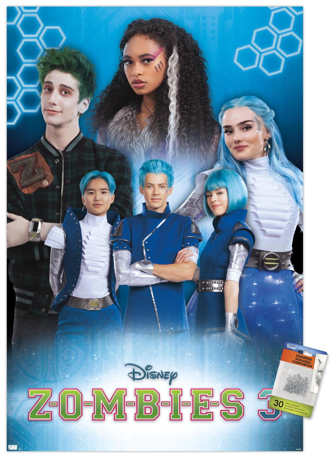 Disney Descendants 3 - Grid Wall Poster with Push Pins, 22.375 x 34