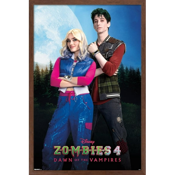 Disney Zombies 4: Dawn Of The Vampire (2025) - Addison & Zed Wall Poster, 22.375" x 34" Framed