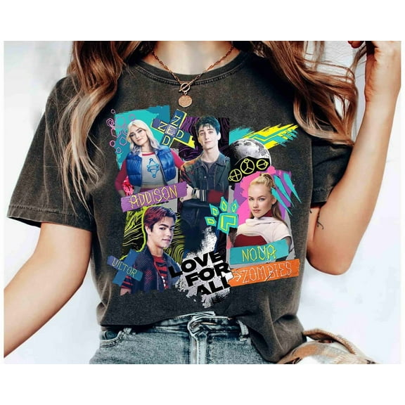 Disney Zombies 4 Movie Characters Shirt, Zed Addison Nova Victor Tee, Disney Channel Zombies 2025 Shirt, Family Disney Trip Matching Tee