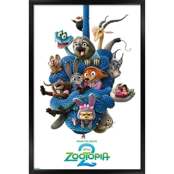 Disney Zootopia 2 (2025) - Group One Sheet Wall Poster, 14.725" x 22.375" Framed