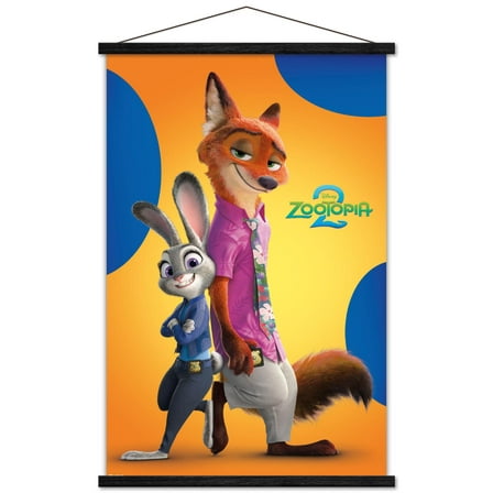 Disney Zootopia 2 (2025) - Nick & Judy Wall Poster with Magnetic Frame, 22.375" x 34"