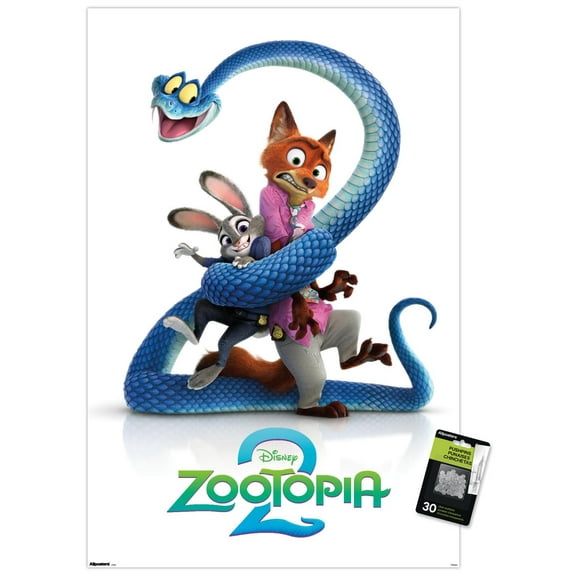Disney Zootopia 2 (2025) - Teaser One Sheet Wall Poster with Pushpins, 22.375" x 34"