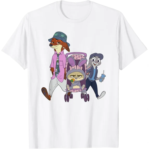 Disney Zootopia 2 Judy Nick And Finnick Happy Family T-Shirt