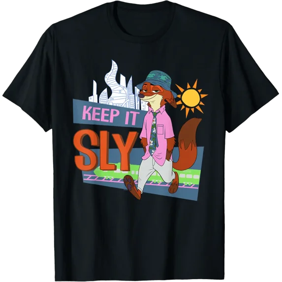Disney Zootopia 2 Nick Wilde Keep It Sly Funny Quote T-Shirt