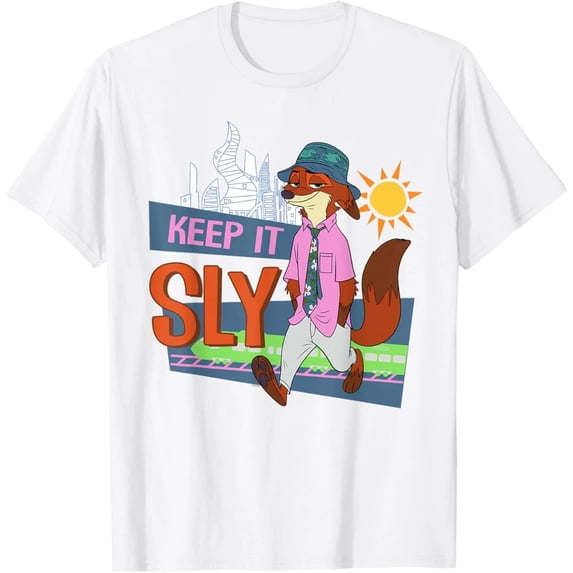 Disney Zootopia 2 Nick Wilde Keep It Sly Funny Quote T-Shirt