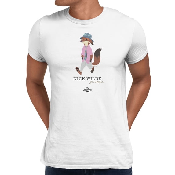 Disney Zootopia 2 Nick Wilde Walk Men's T-Shirt (White, S-XXXL)