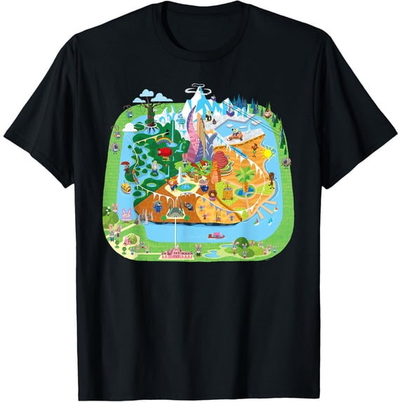Disney Zootopia Cute Toony City Map T-Shirt