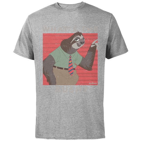 Disney Zootopia Flash What's The Rush T-Shirt - Short Sleeve Cotton T-Shirt for Adults - Customized-Athletic Heather