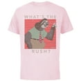 thumbnail image 1 of Disney Zootopia Flash What's The Rush T-Shirt - Short Sleeve Cotton T-Shirt for Adults - Customized-Soft Pink, 1 of 5